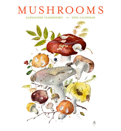 Mushrooms: Alexander Viazmensky 2025 Wall Calendar_Front_Flat