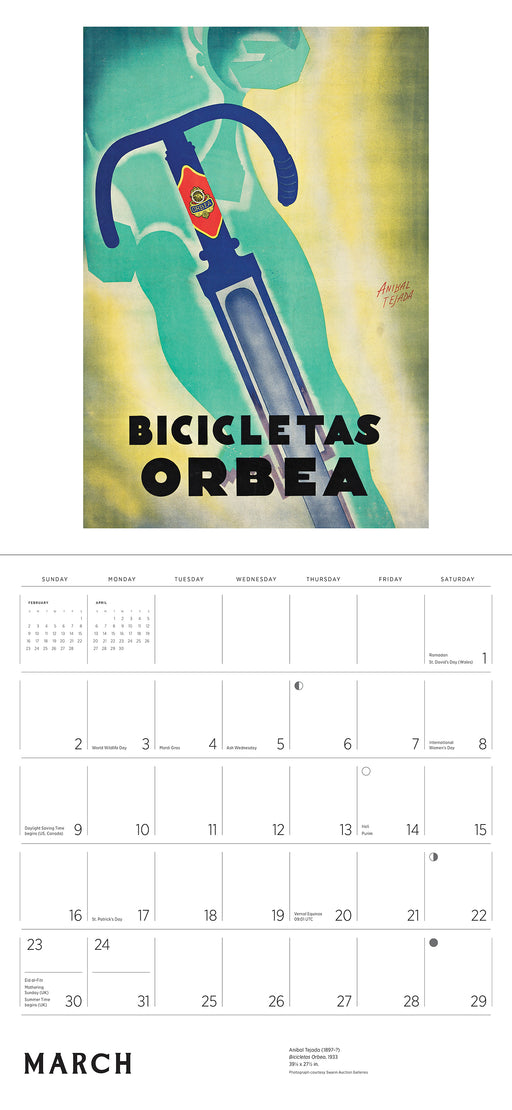 Bicycles: Vintage Posters 2025 Wall Calendar_Interior_1