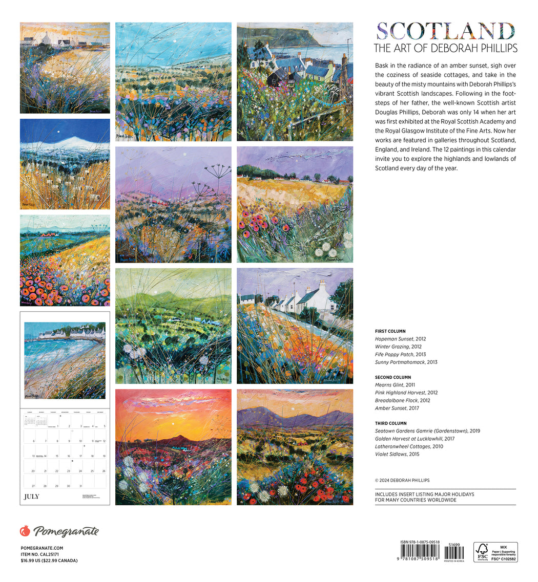 Scotland: The Art of Deborah Phillips 2025 Wall Calendar_Back_Multipiece