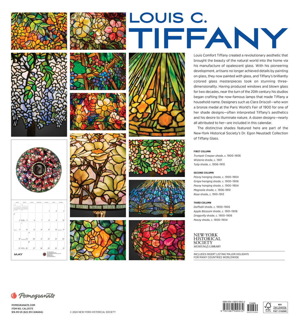 Louis C. Tiffany 2025 Wall Calendar_Back_Multipiece