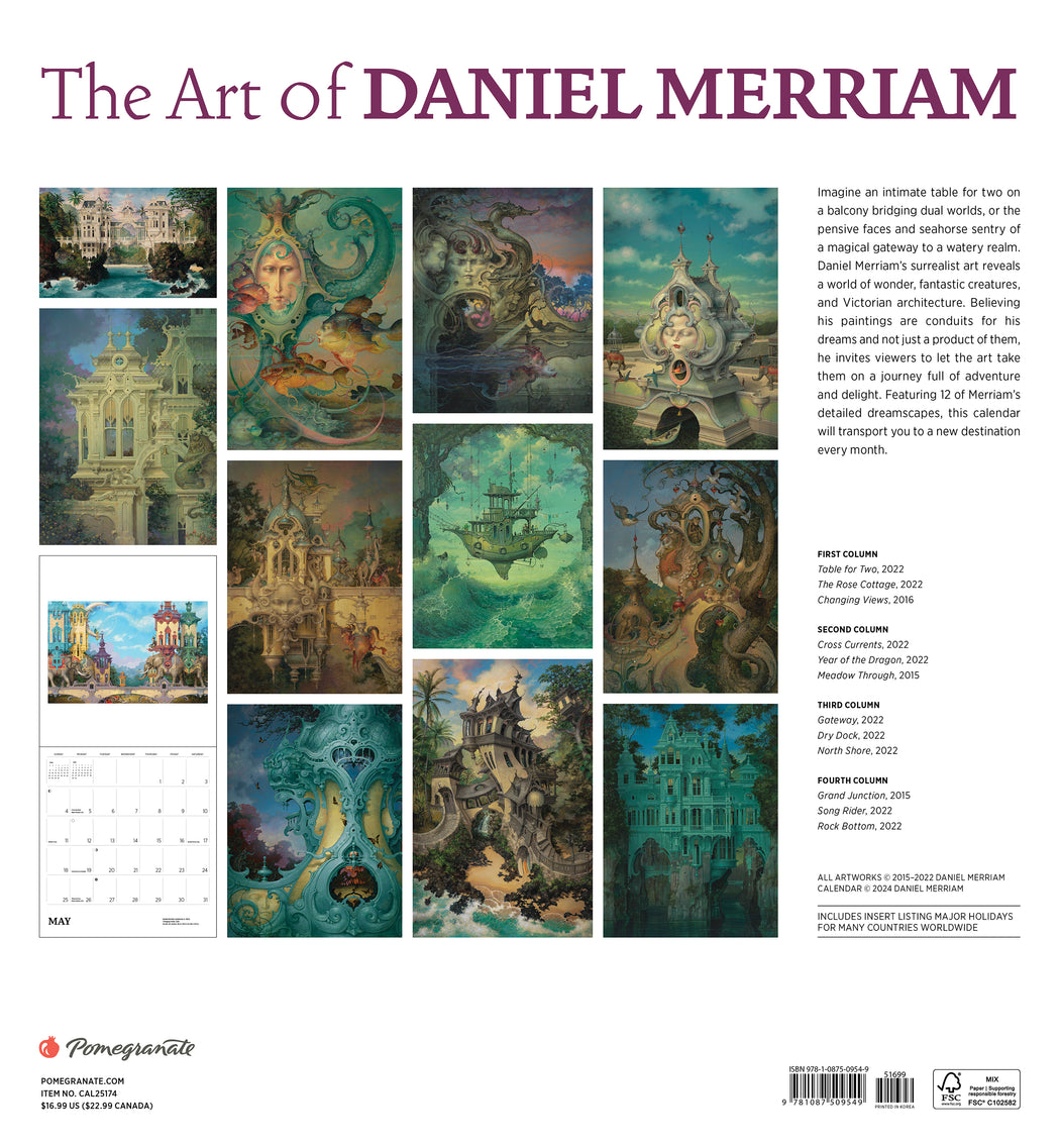 The Art of Daniel Merriam 2025 Wall Calendar_Back_Multipiece