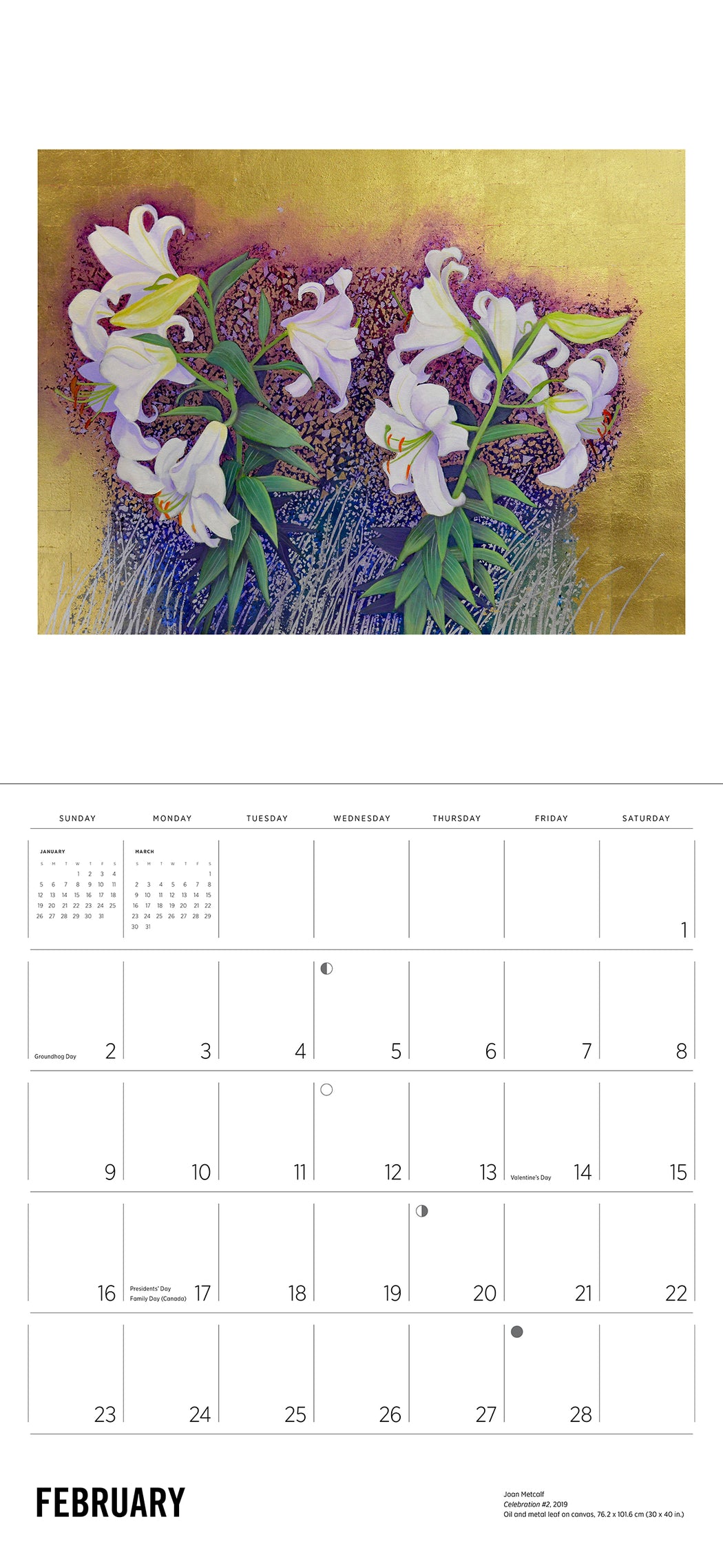 Joan Metcalf: Shimmer 2025 Wall Calendar_Interior_2