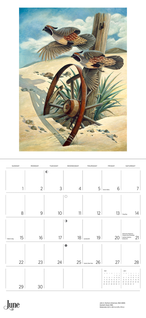 A Birder's View: Paintings by John A. Ruthven 2025 Wall Calendar_Interior_1