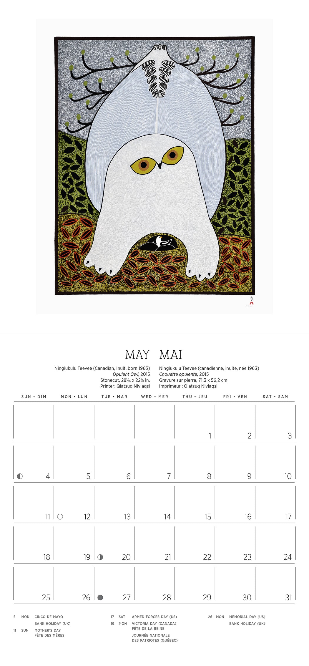 Inuit Art: Kinngait 2025 Mini Wall Calendar_Interior_2
