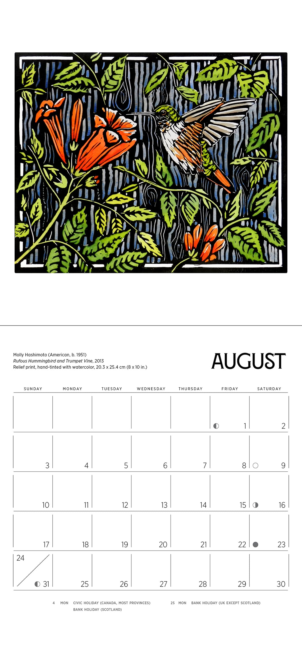 Molly Hashimoto: Birds & Blooms 2025 Mini Calendar_Interior_2