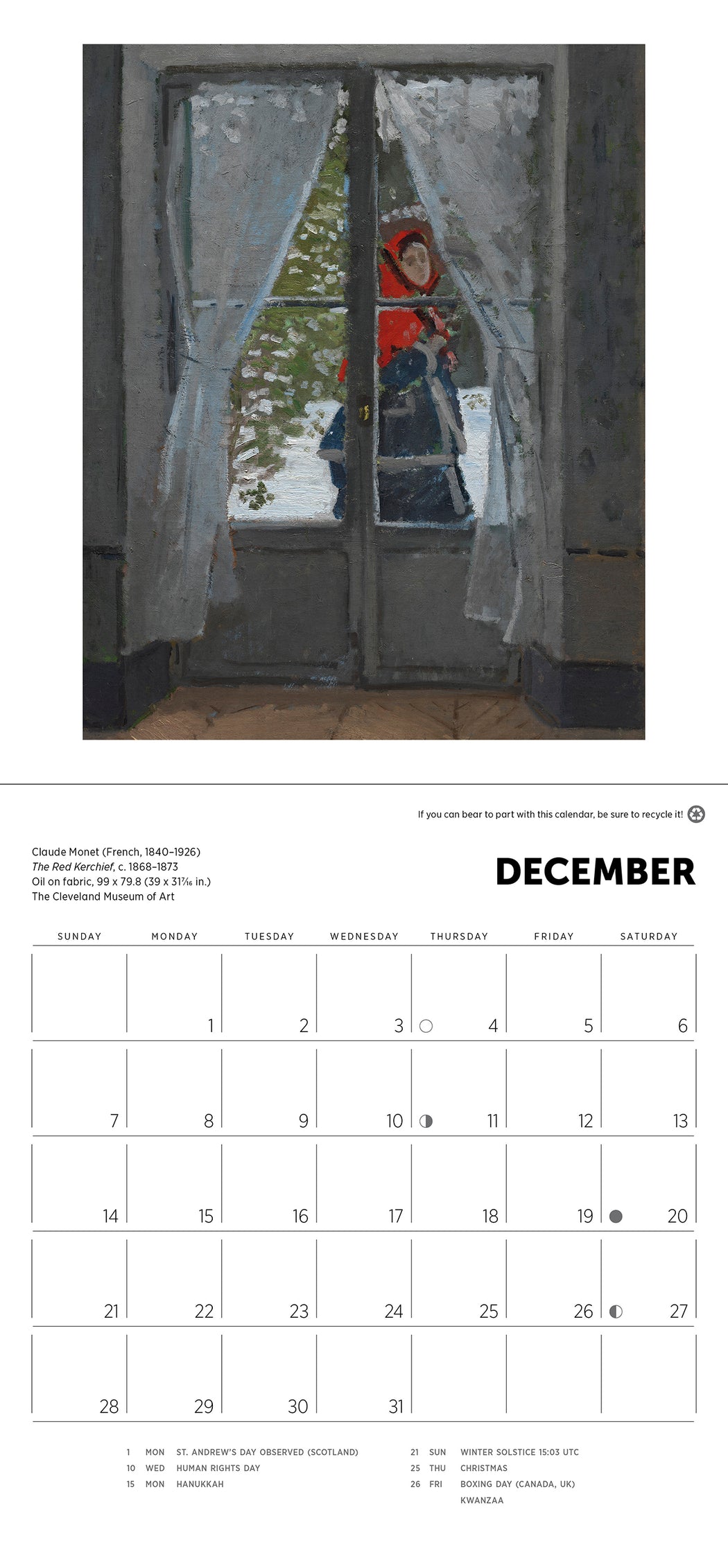 Claude Monet 2025 Mini Wall Calendar_Interior_2