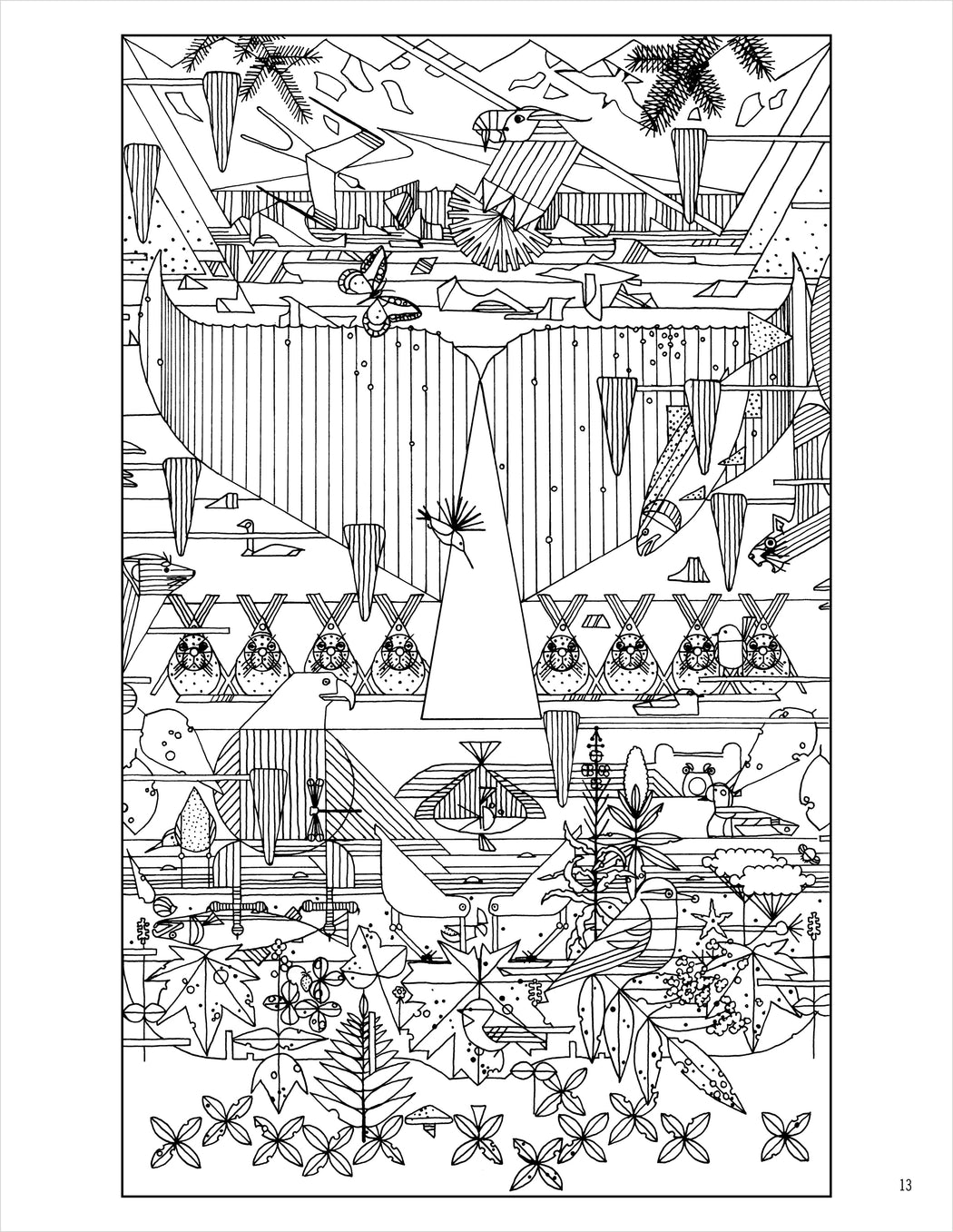 Charley Harper: 50 Drawings Coloring Book_Interior_1