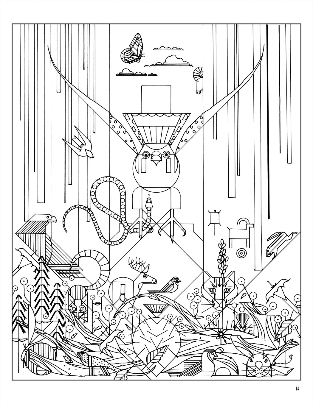 Charley Harper: 50 Drawings Coloring Book_Interior_2