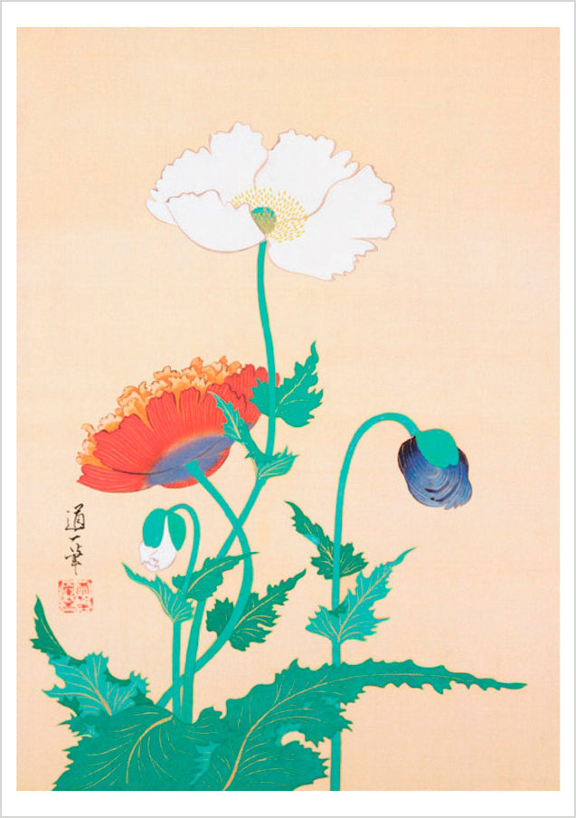 Sakai Dōitsu: Poppies Birthday Card_Front_Flat