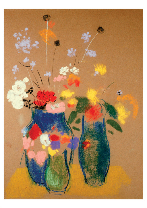 Odilon Redon: Three Vases of Flowers Birthday Card_Front_Flat