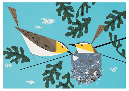 Charley Harper: Red-eyed Vireos Birthday Card_Front_Flat