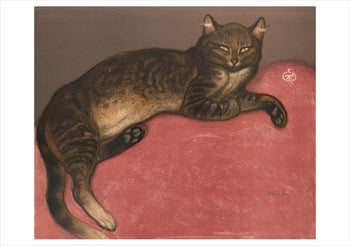 Théophile-Alexandre Steinlen: Winter: Cat on a Cushion Birthday Card_Front_Flat