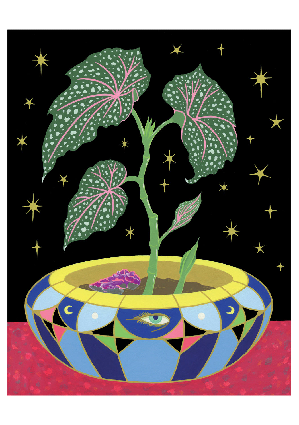 Tsz Kam: Begonia in a Pot Birthday Card_Front_Flat