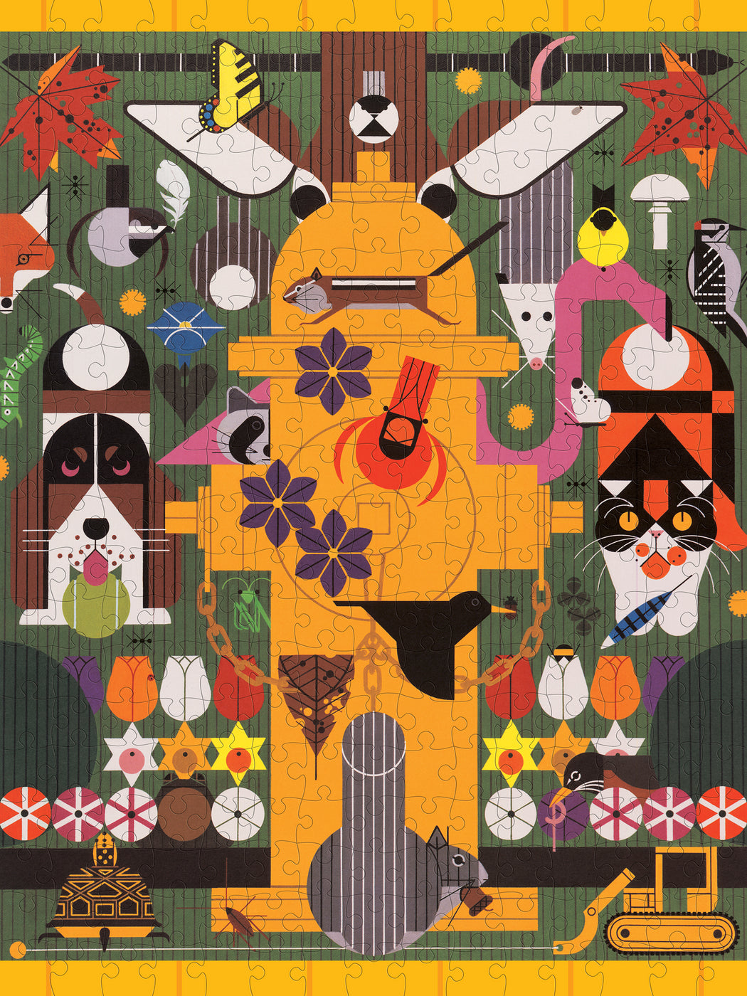Charley Harper: Biodiversity in the Burbs 300-piece Jigsaw Puzzle_Zoom