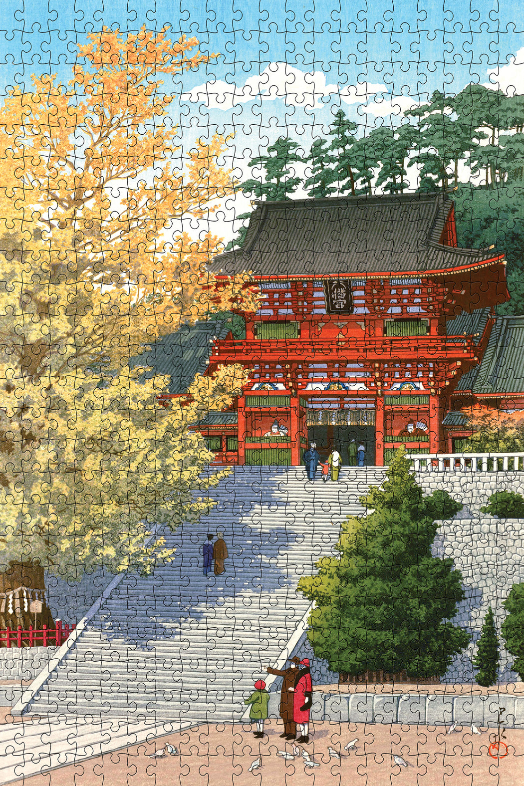 Kawase Hasui: Tsurugaoka Hachiman Shrine 500-Piece Jigsaw Puzzle_Zoom