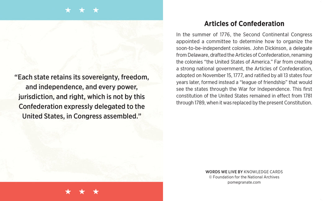 Words We Live By: A Quiz Deck on American Historical Documents Knowledge Cards_Interior_2